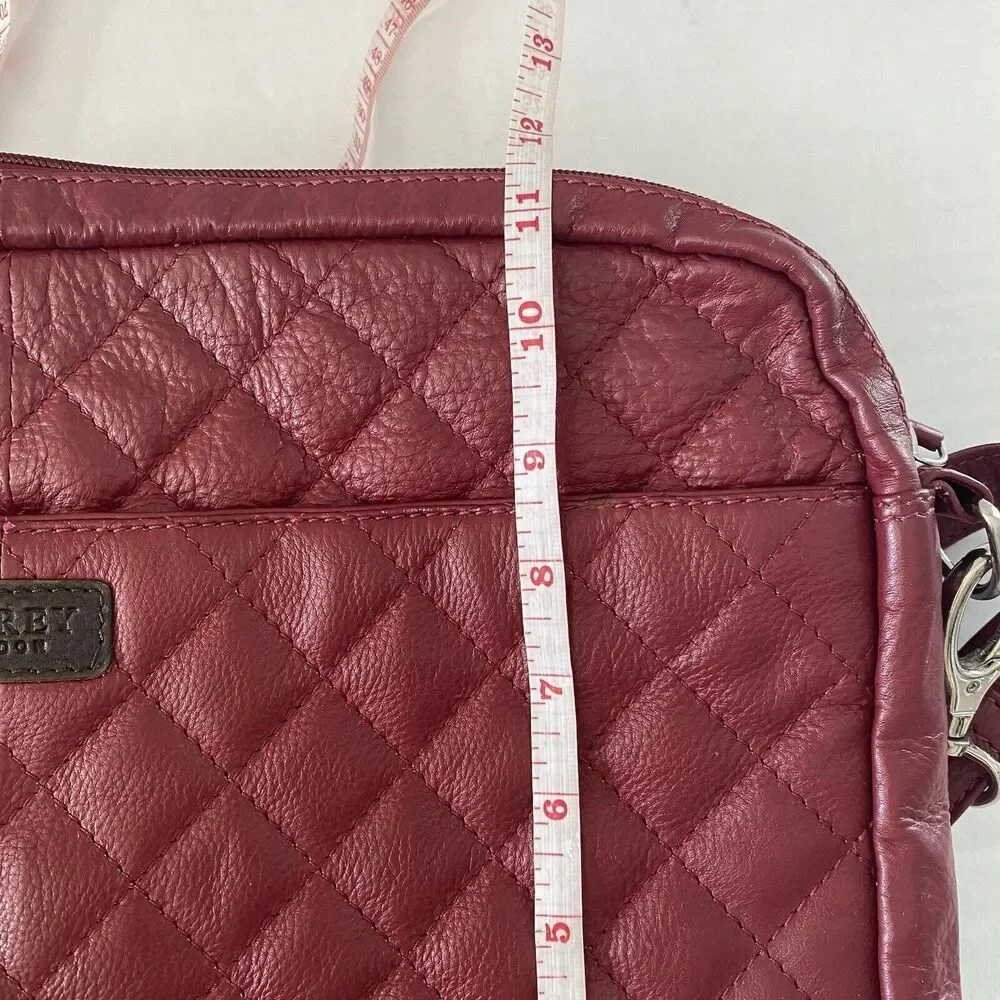 Osprey London Red Genuine Leather Quilted Laptop/Travel Bag